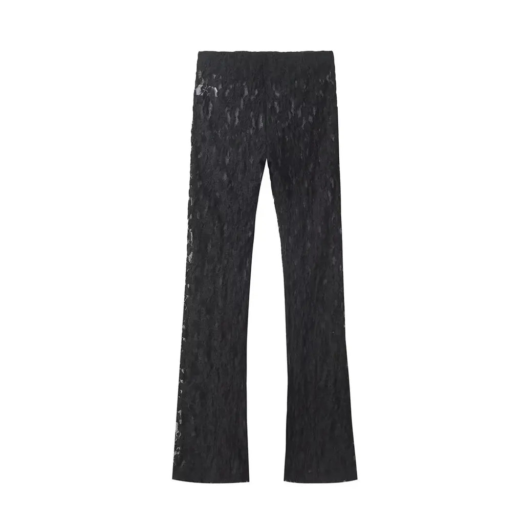 חליפת תחרה שני חלקים בגד גוף ומכנסיים ארוכים - מנור