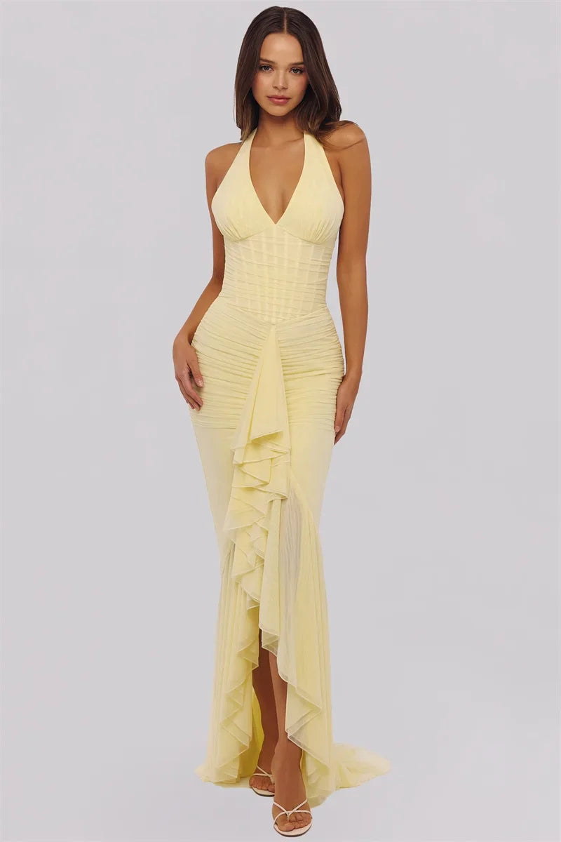 Ruffled chiffon maxi dress - JOYA