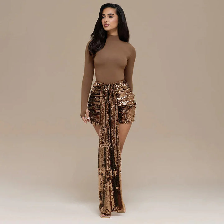 Two-piece set: sequin mini skirt and blouse - ZOEY