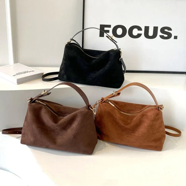 Suede bag with classic design