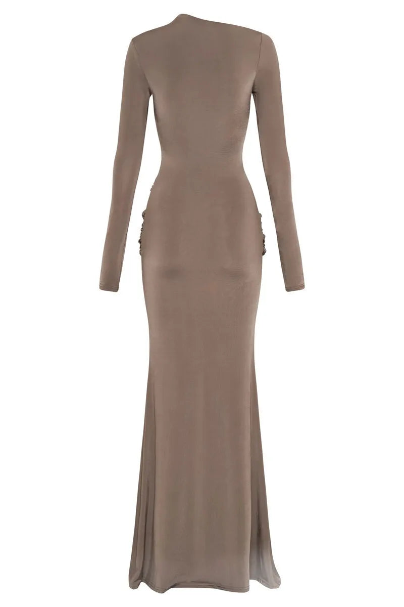 שמלת מקסי צנועה בעיצוב קיפולים - נויה