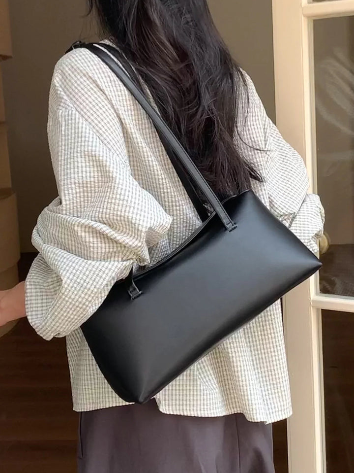 Faux leather bag with rectangular design