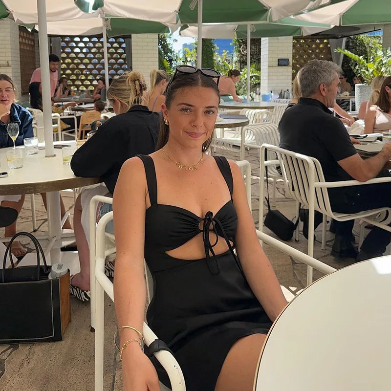 שמלת מיני קשירה גב פתוח - אלאיה