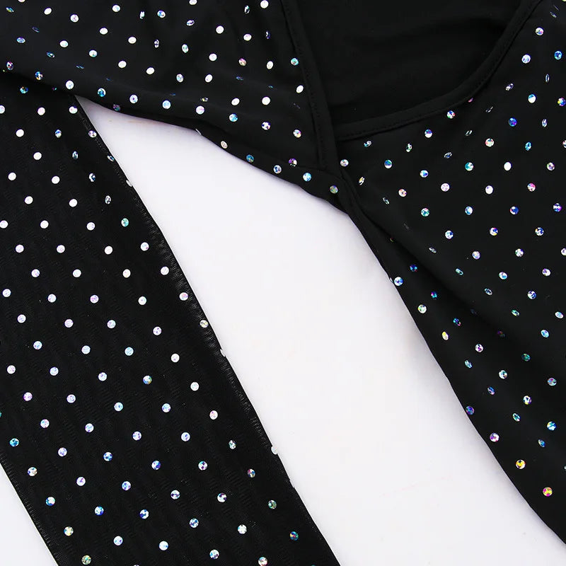 שמלת ערב מקסי נצנצים בעיטור מחשוף קשירה - מיכאלה