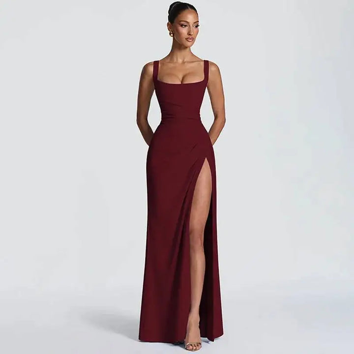 Elegant maxi dress with a slit design - Ian