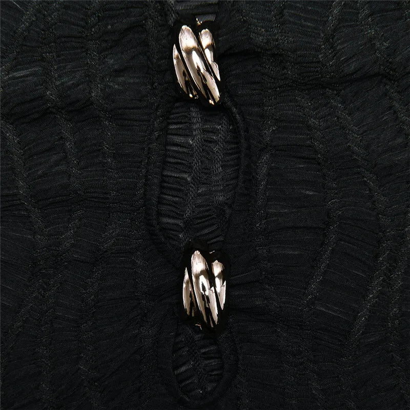 שמלת מיני רשת סרוגה בעיטור אבזמים - ריצ'י