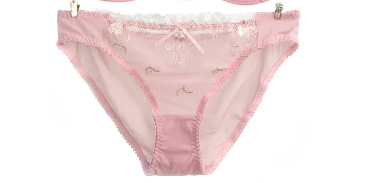 סט בעיצוב שקוף בעיטור רקמת פרחים ותחרה - Presley