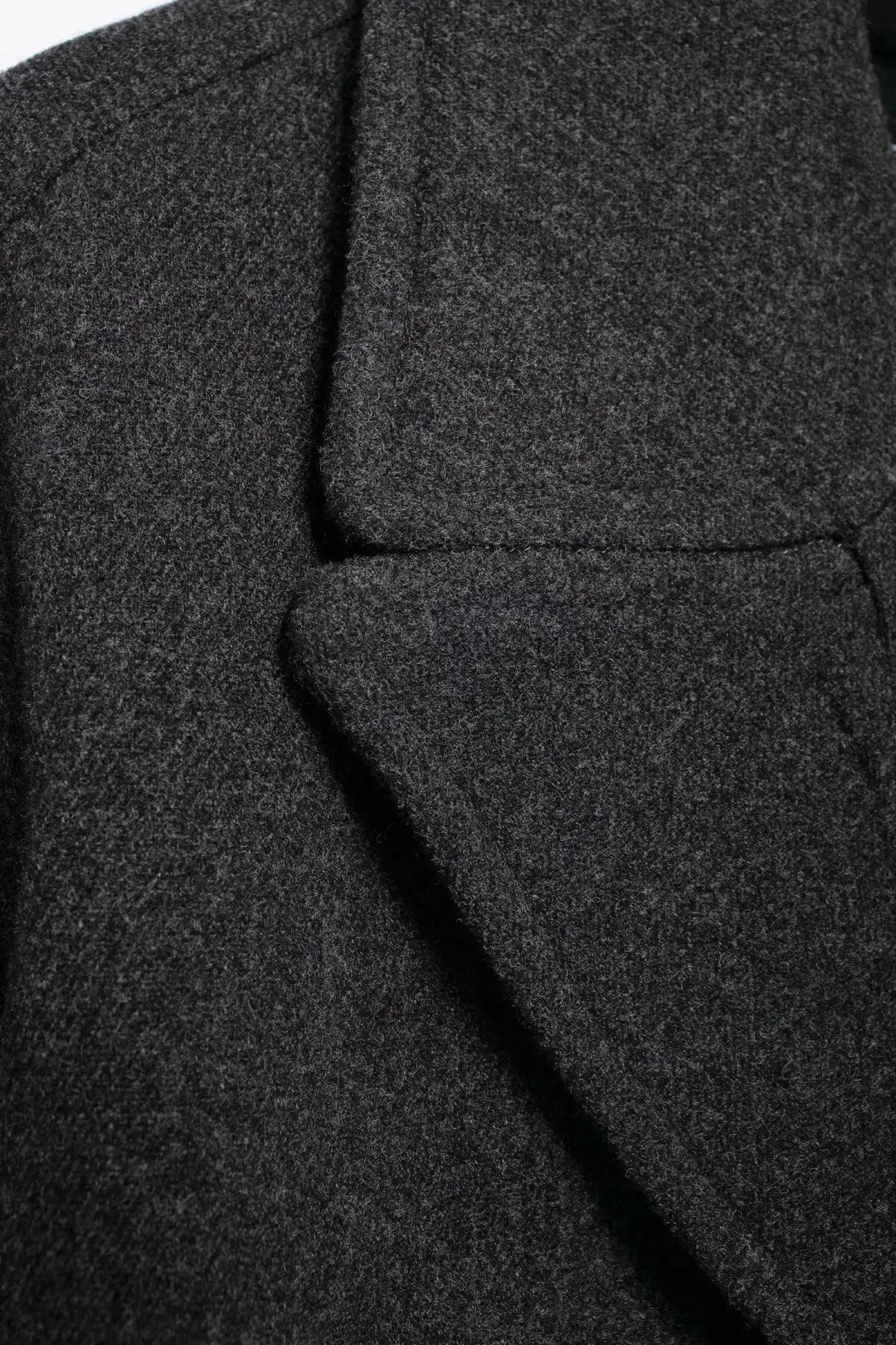 מעיל צמר קצר סגירת כפתורים - וולה