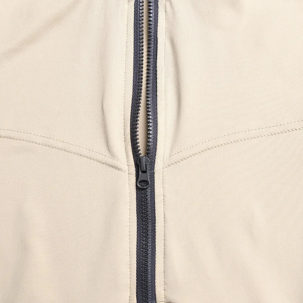 אוברול ספורטיבי קצר בגזר מחוך סגירת רוכסן קדמי - Averie