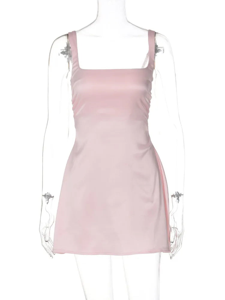 שמלת מיני סאטן בגזרת A - לילאן