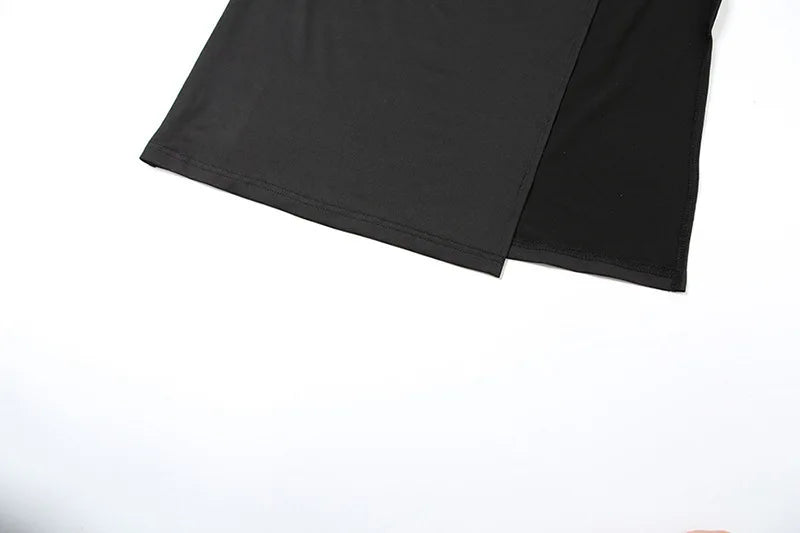 סט שני חלקים טופ וחצאית מקסי בעיצוב שסע בעיטור אבזמי פרח - מלינה