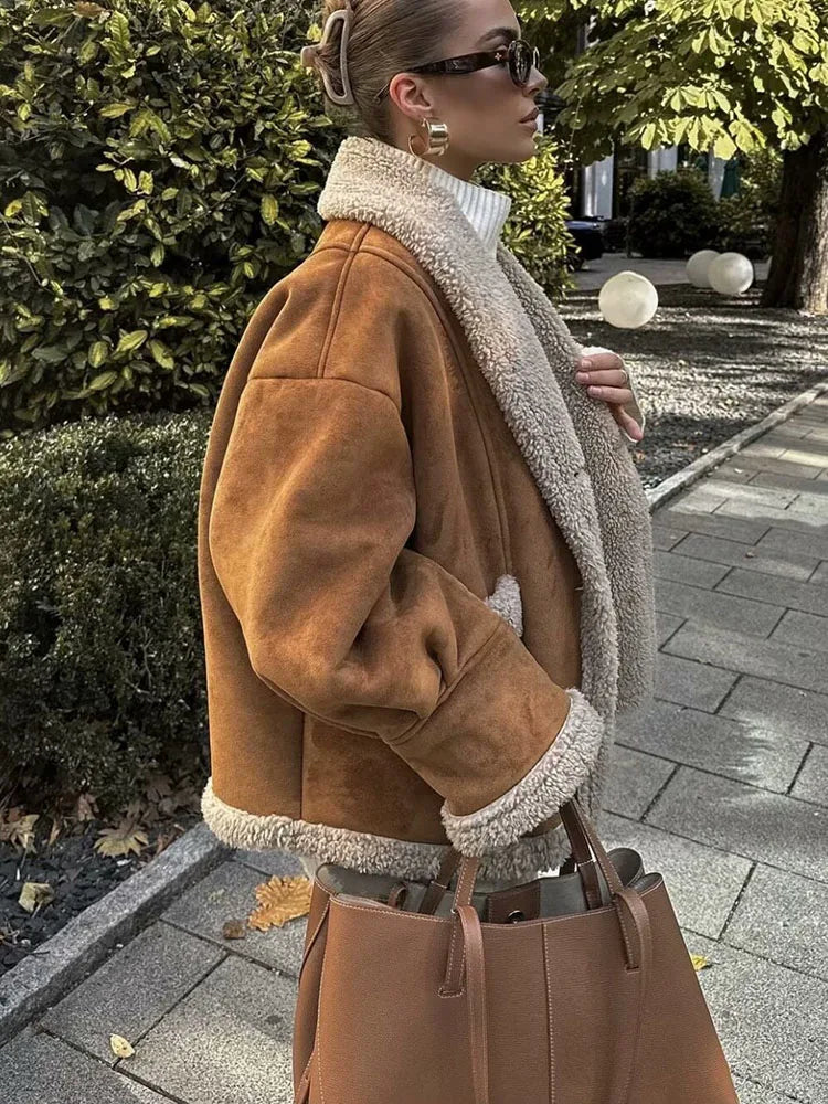 מעיל זמש פרווה פנימית - ברנדון