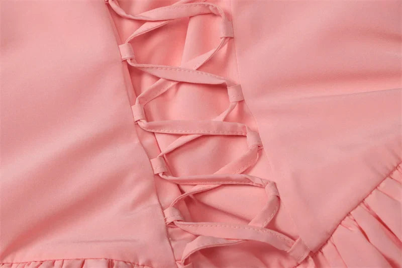 שמלת מקסי סטרפלס בלון בעיצוב שסע - אוקיאנה