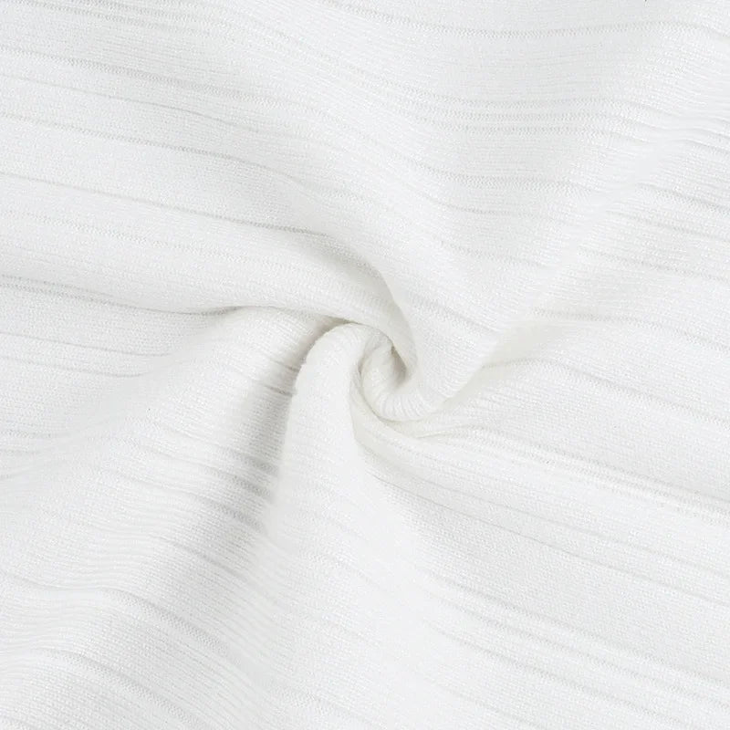 שמלת מקסי סרוגה כתפיים חשופות שרוולי פעמון - סאלין