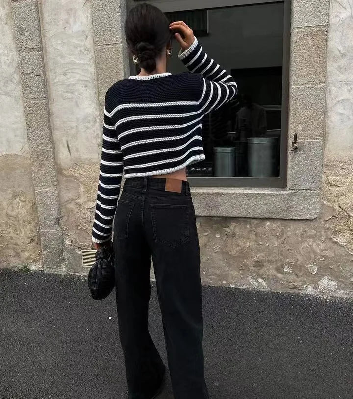 קרדיגן פסים בעיטור כפתורים - פריז