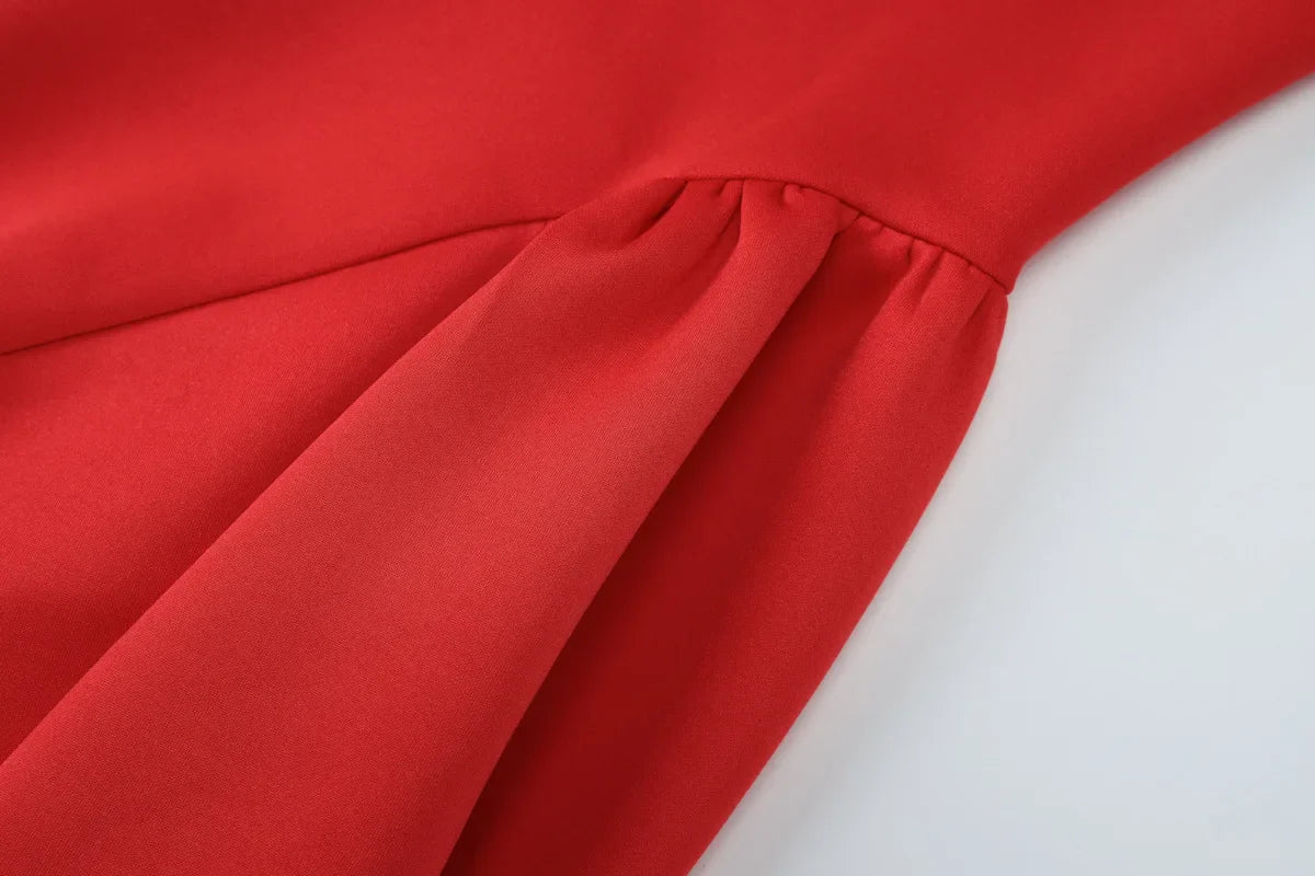 שמלת מיני סטרפלס בגזרת A בעיטור צעיף תואם - Amelie