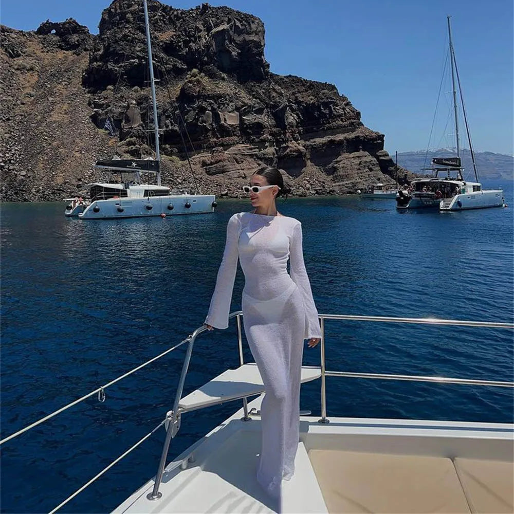 שמלת חוף מקסי סרוגה - יאנה