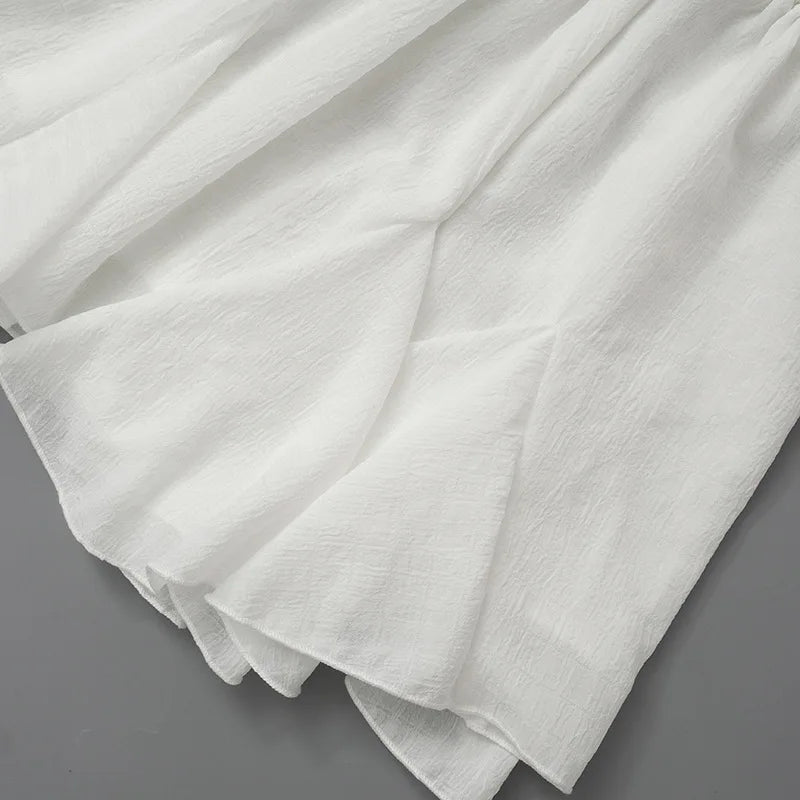 סט שני חלקים פשתן טופ סטרפלס קשירה וחצאית מיני מלמלה - לולה