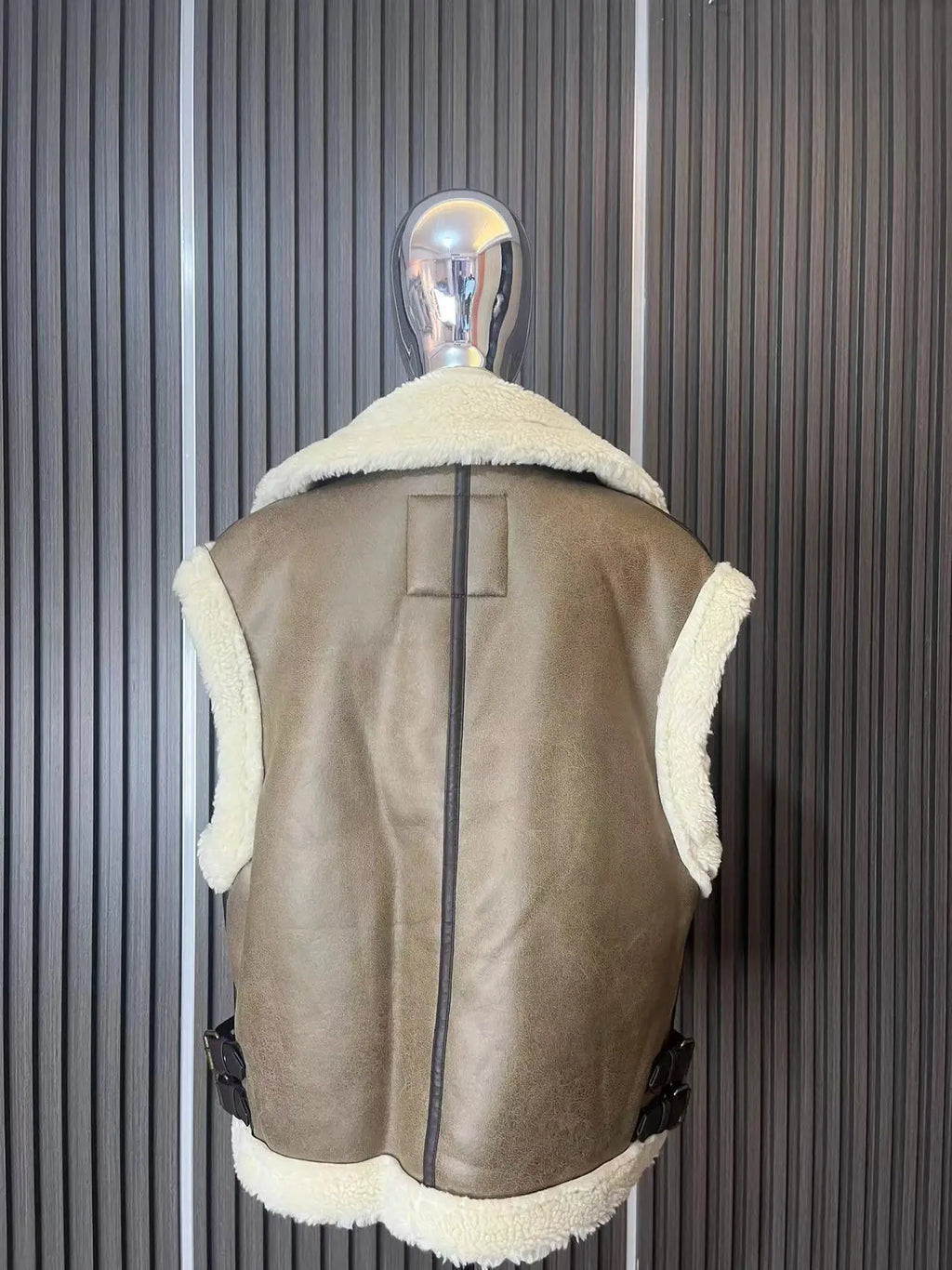 ווסט עור צמר פנימי - קארי