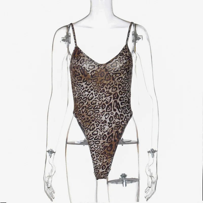 בגד גוף גופייה הדפס מנומר - טיי