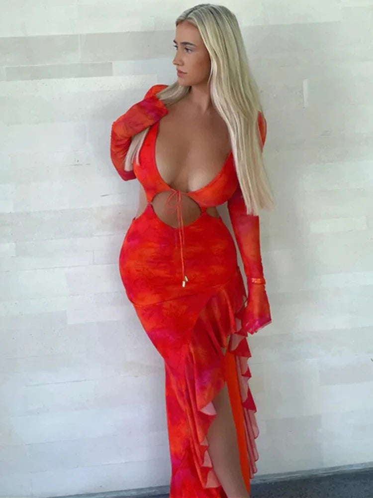 שמלת מקסי שסע - צועניה