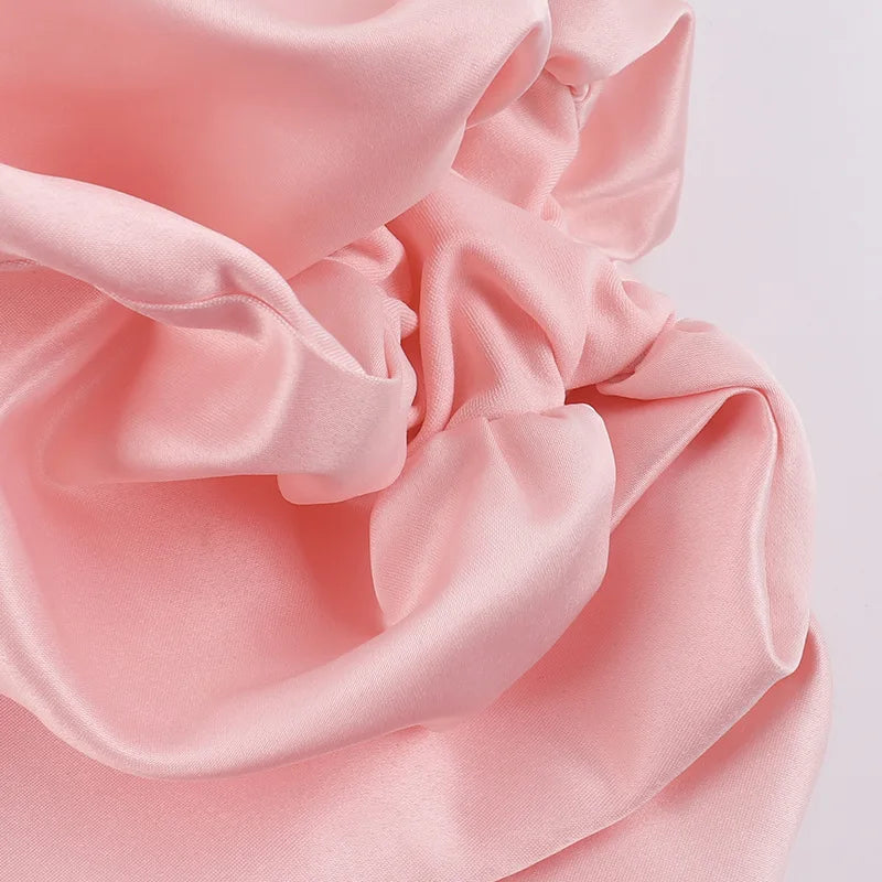 שמלת מיני סטרפלס סאטן בגזרת בלון בעיטור פפיון - נינה