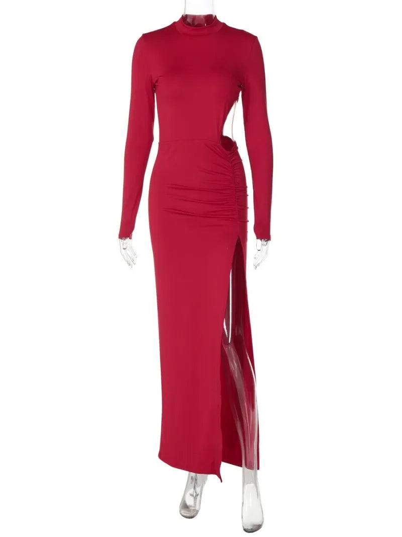 שמלת מקסי בעיצוב פתח במותן ושסע עמוק - Izabella