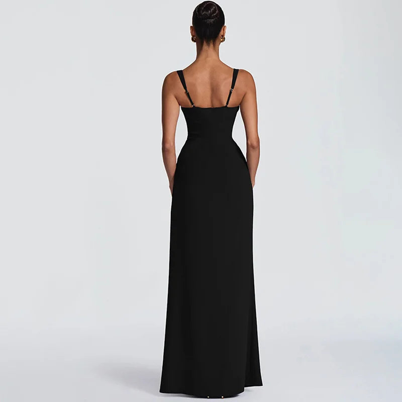 Elegant maxi dress with a slit design - Ian