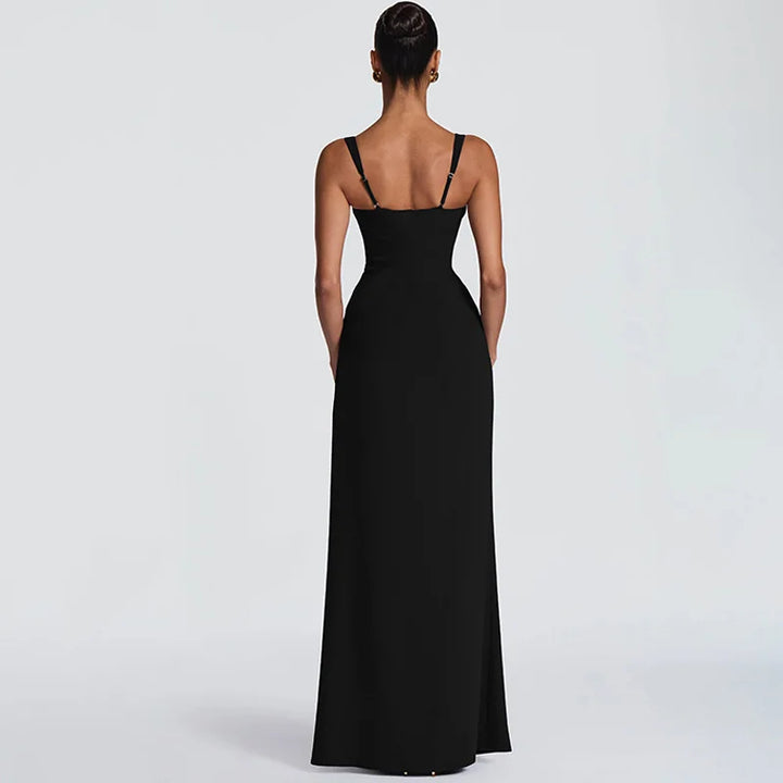 Elegant maxi dress with a slit design - Ian