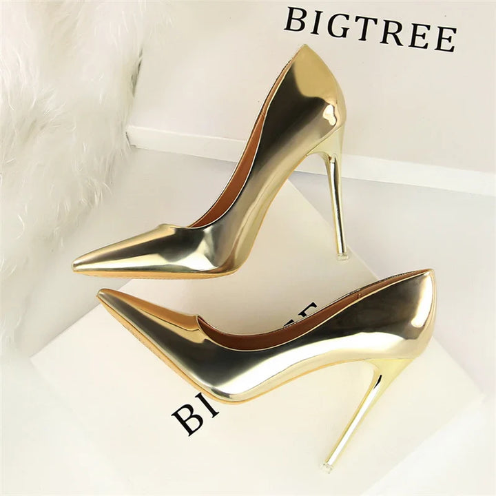 Shiny high heel shoes in various heights - Hailey