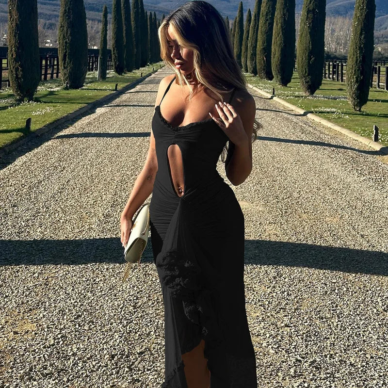 שמלת מקסי מלמלה בעיטור שיפון - מון