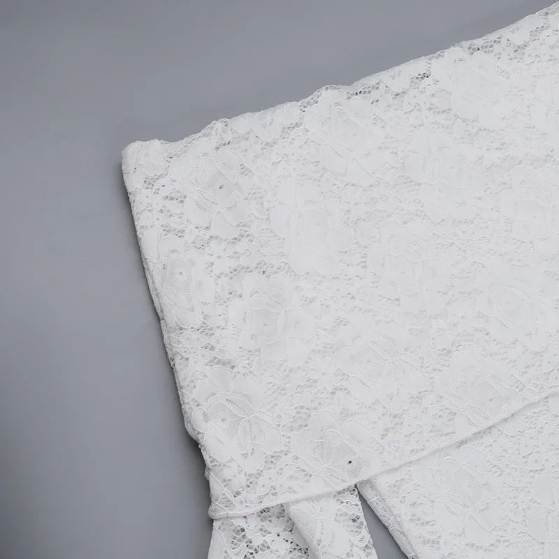 שמלת מקסי תחרה כתפיים חשופות - איליה