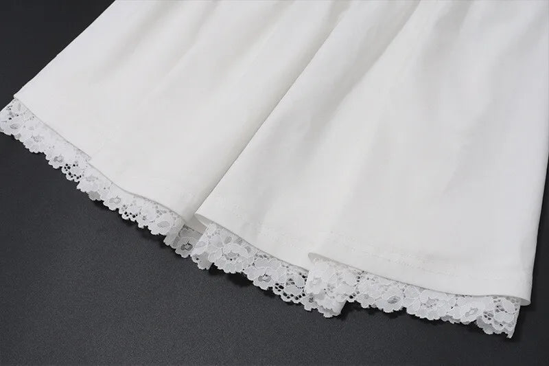 שמלת מיני בעיצוב כפרי כתפיים חשופות בעיטור תחרה - לאלי