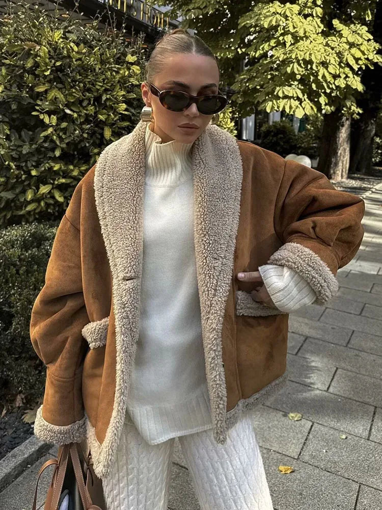 מעיל זמש פרווה פנימית - ברנדון