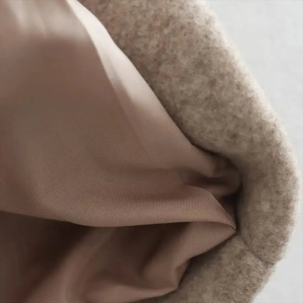 מעיל צמר ארוך מחויט בעיטור כפתורים - פריס