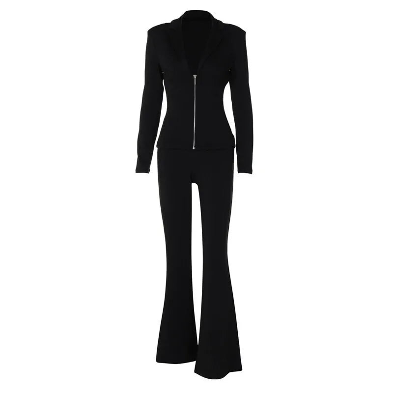 חליפת שני חלקים אלגנטית סגירת רוכסן - לוריין