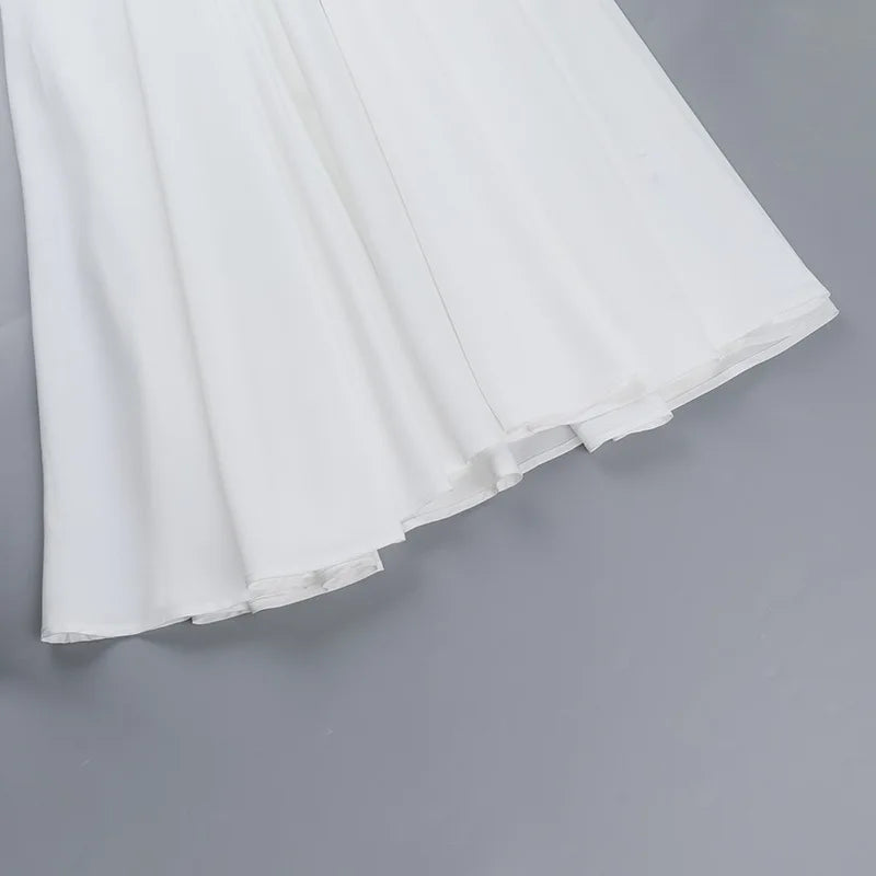 שמלת מידי בגזרת A גב פתוח קשירה בצוואר - Angie