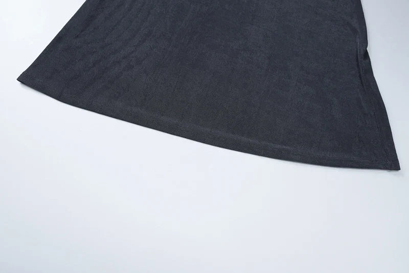 שמלת מקסי זמש סרוגה בעיצוב צווארון נופל גב פתוח בעיטור קשירה - מיכאלה