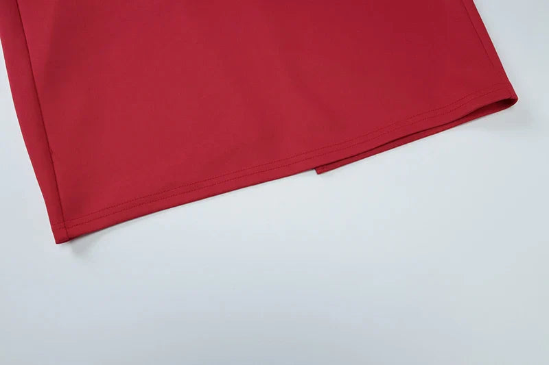 חליפת שני חלקים מחויטת טופ גב פתוח וחצאית מקסי - הלני