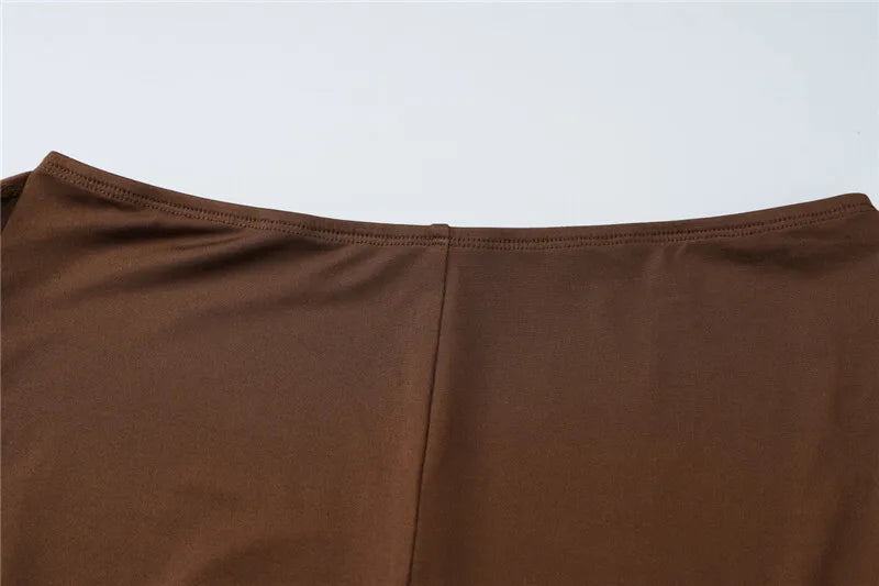 חליפת שני חלקים טייץ שלושת רבעי בעיצוב קשירה וחולצת שרוולי פעמון - קנדי