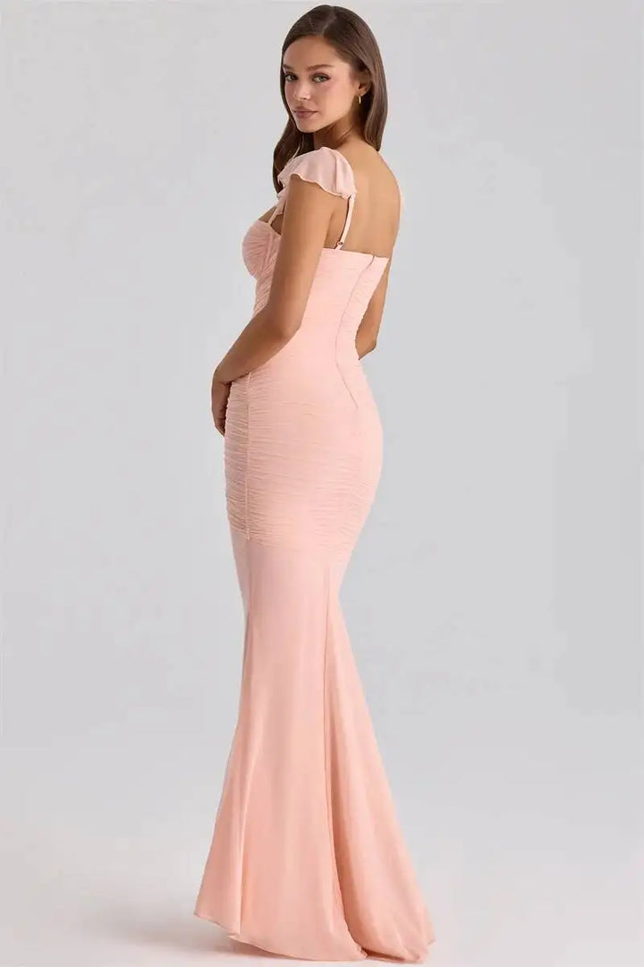 Chiffon ruched maxi dress - Lilin