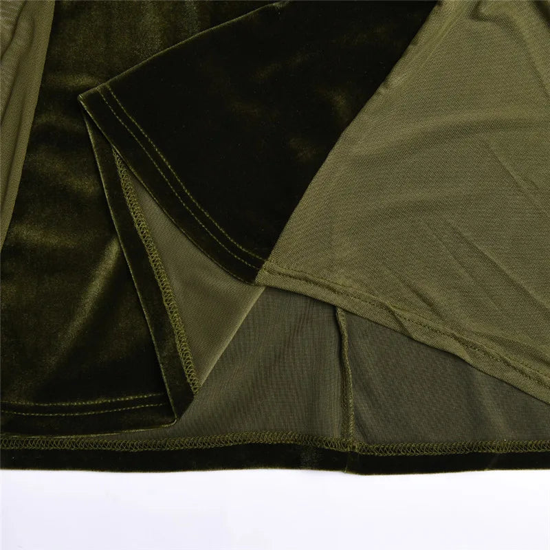 שמלת מקסי קטיפה בעיצוב רשת - סער