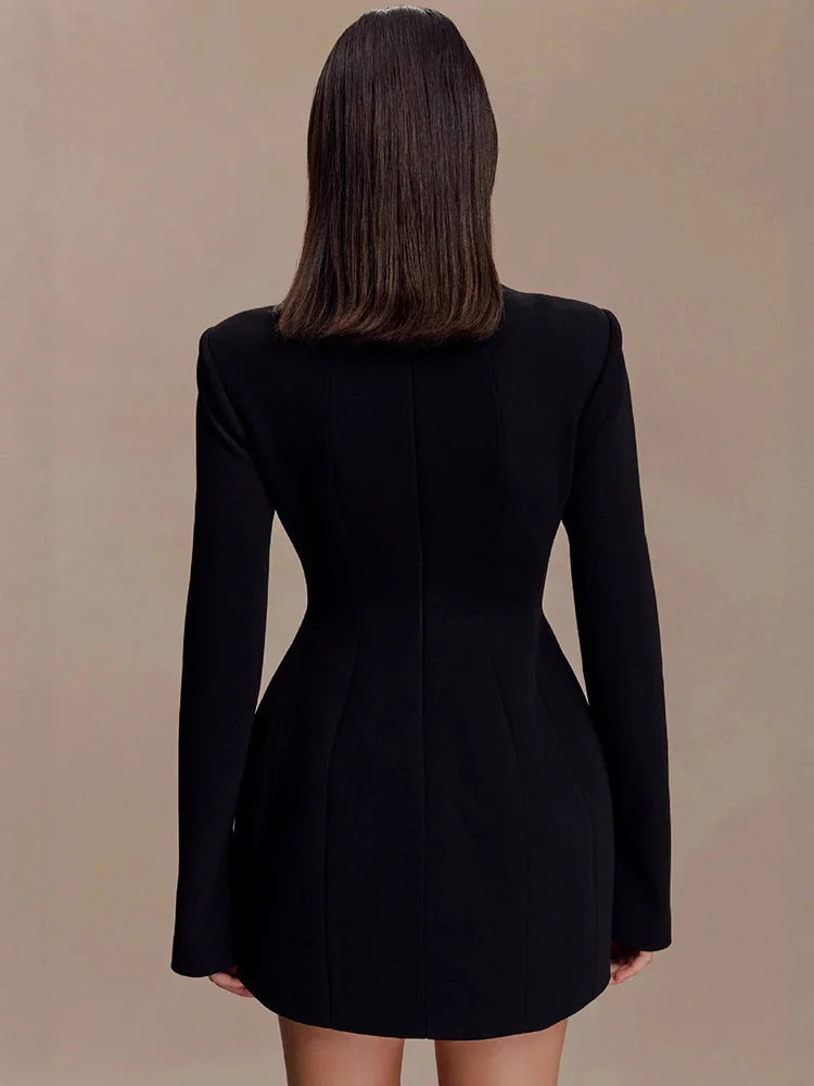 Tailored mini dress with openings and buckles - DANI