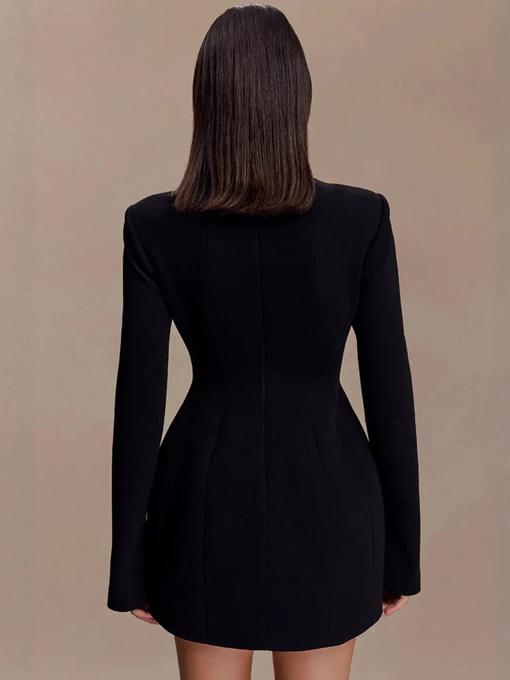 Tailored mini dress with openings and buckles - DANI