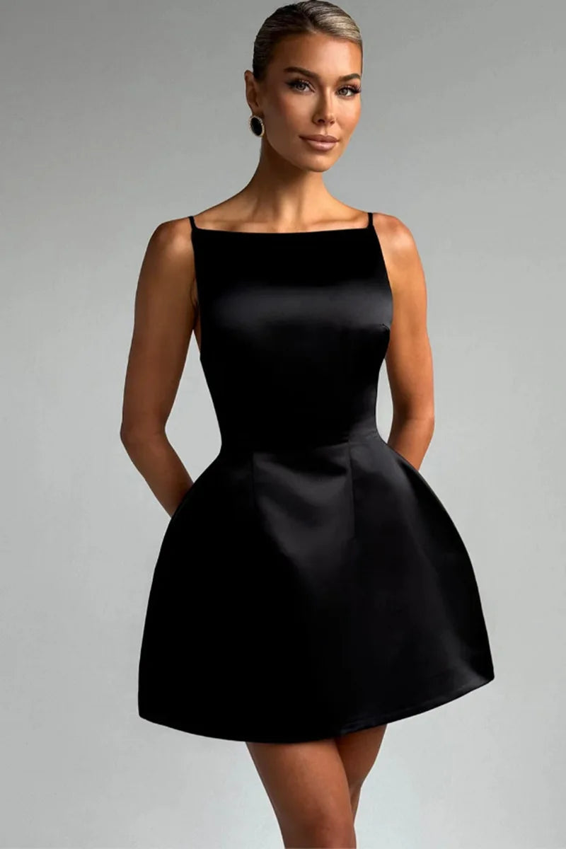 שמלת מיני סטרפלס מלמלה בגזרת A - Jolie