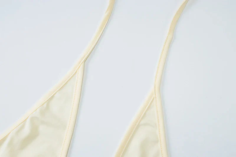 שמלת מקסי מלמלה בעיצוב שסע וקשירה בחזה - מונה