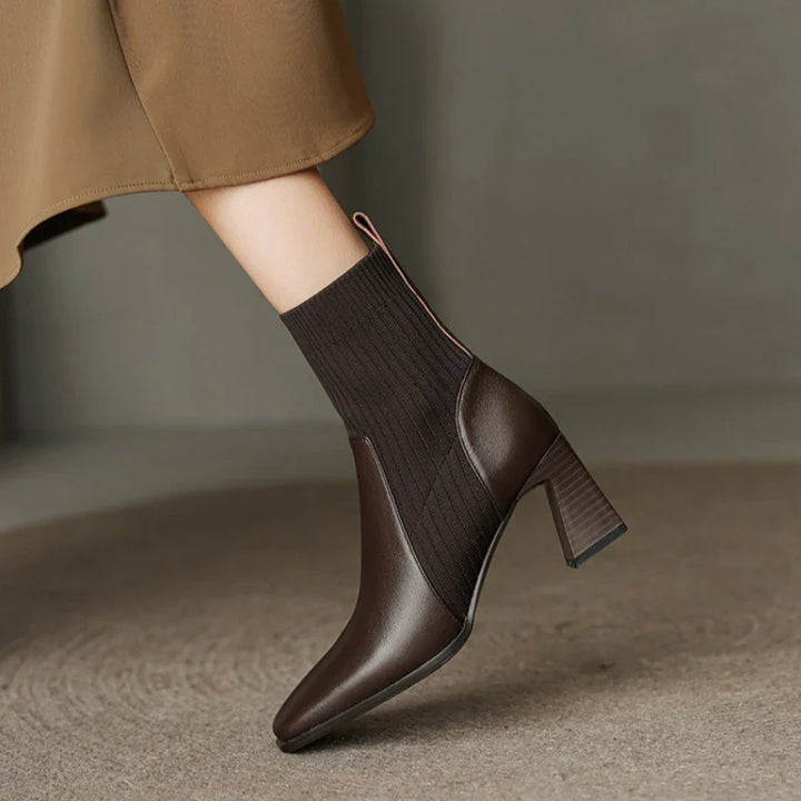 Leatherette boots with high heels - Dahlia