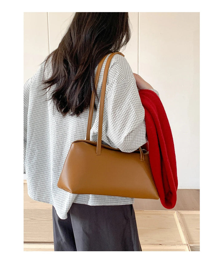 Faux leather bag with rectangular design