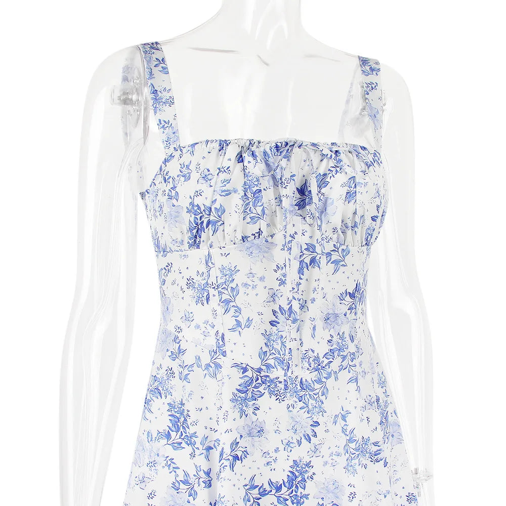 שמלת מידי קיצית בעיצוב כפרי בעיטור שסע - אנג'ליקה