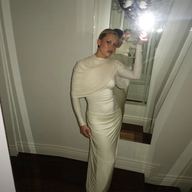 שמלת ערב מקסי בעיצוב קיפולים - רחלי